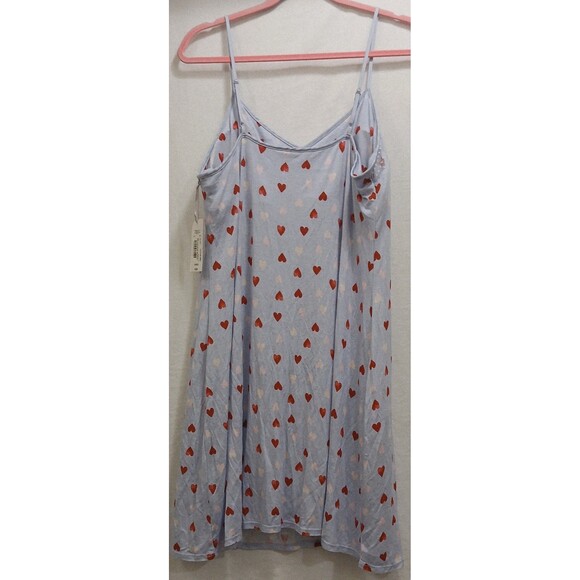 Ambrielle Nightgown Slip Dress Blue Watercolor Heart Print Lingerie Large NWT - Picture 2 of 4